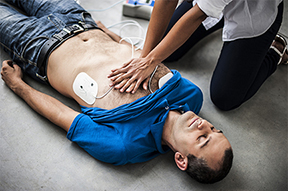 CPR to an unconscious man