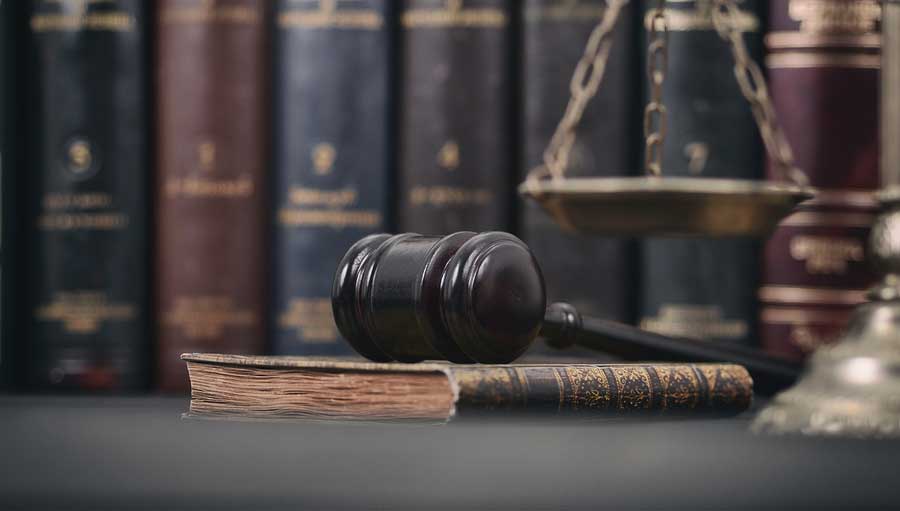 Gavel resting on book