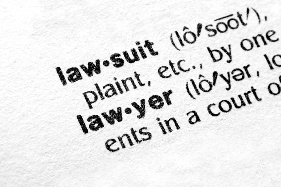 dictionary page showing lawsuit and lawer