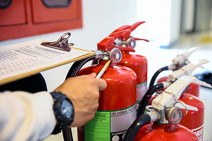 Red Fire Extinguishers