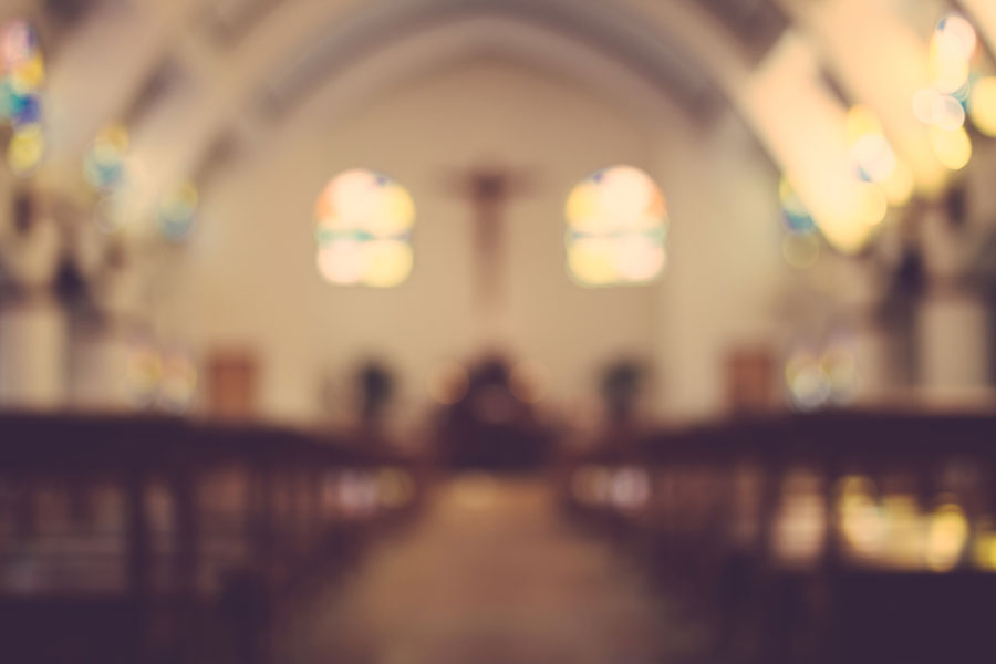 Interior view of a church.